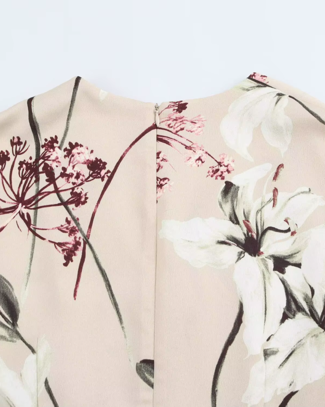 Mouwloze Bloemenprint Jurk met V-hals en Rits voor Dames