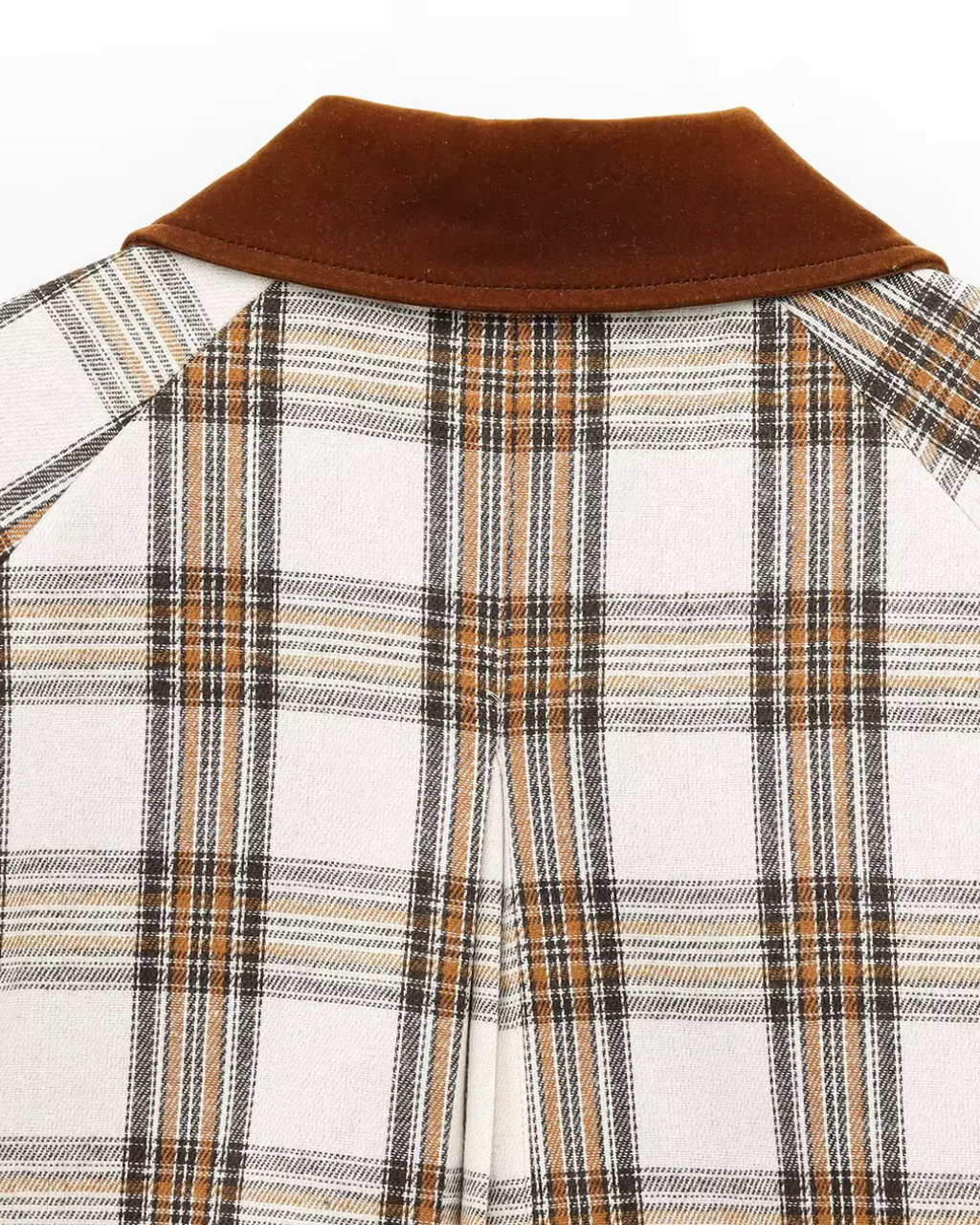 Voorjaarsjas met Ruiten en Lange Mouwen met Kraag en Ritssluiting voor Dames