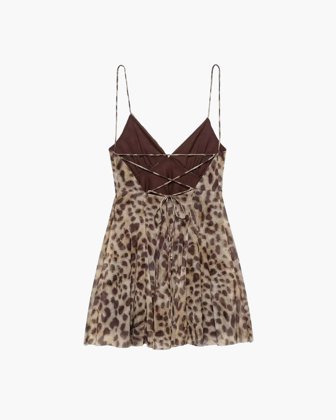 Mouwloze Mini-jurk met Print en Open Rug voor Dames