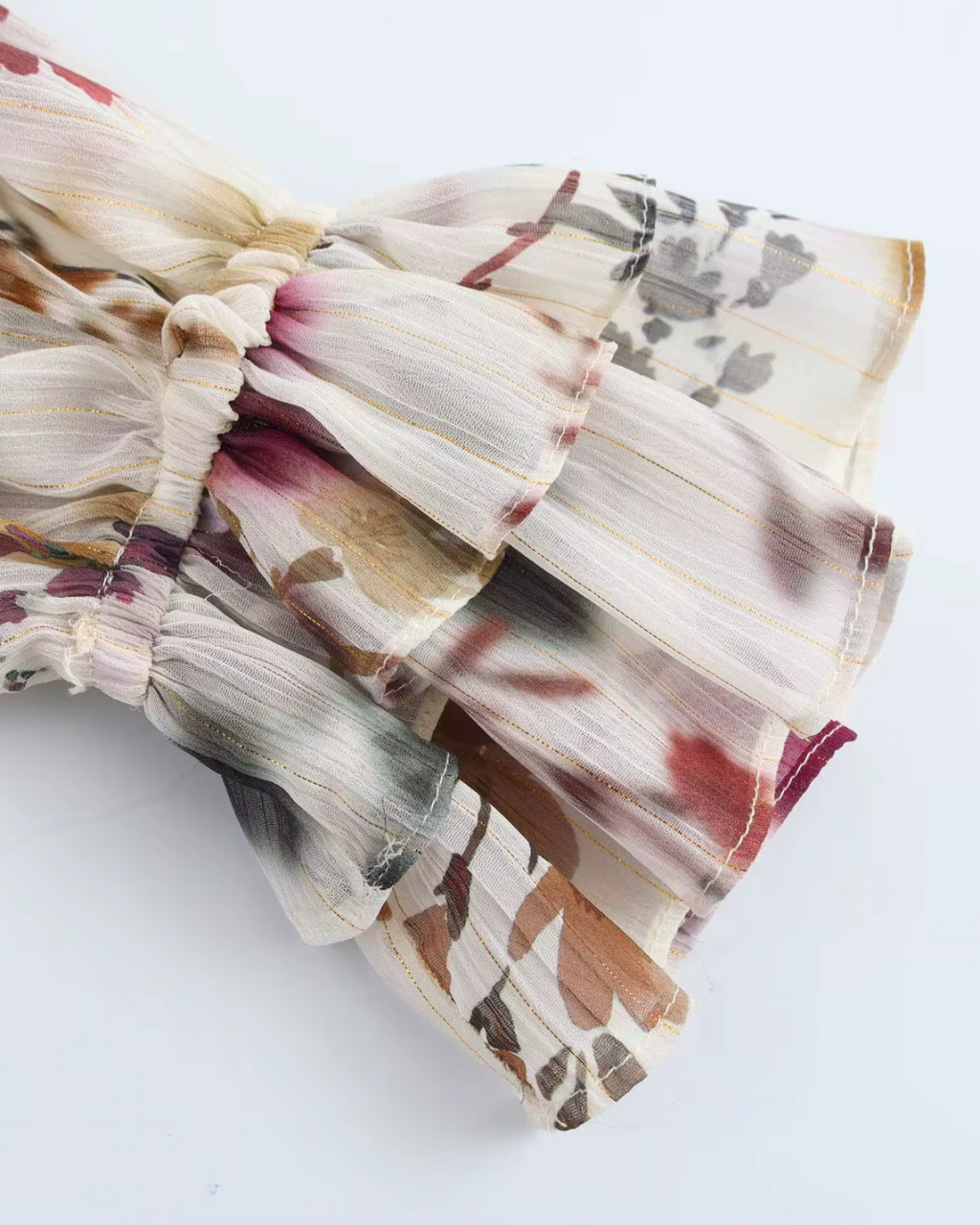 Vintage Bloemenprint Blouse met Flare Mouw voor Dames