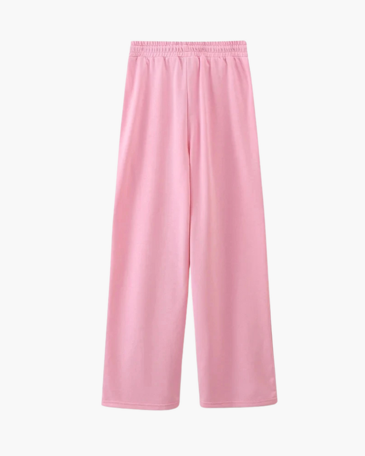 2-Delige Set met O-hals T-shirt en Trekkoord Broek voor Dames