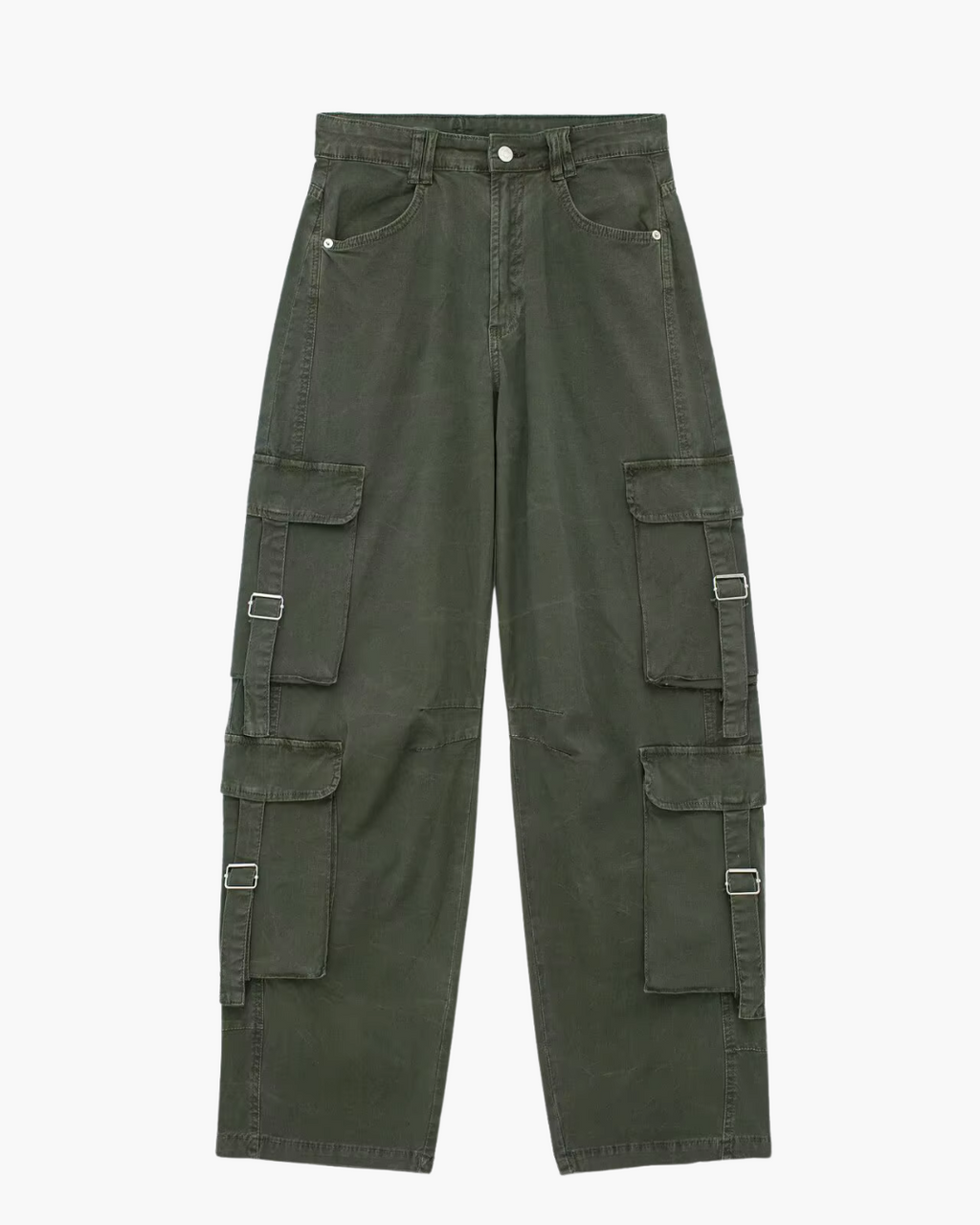 Tweedelige Cargo Set met Cropped Shirt en Broek voor Dames