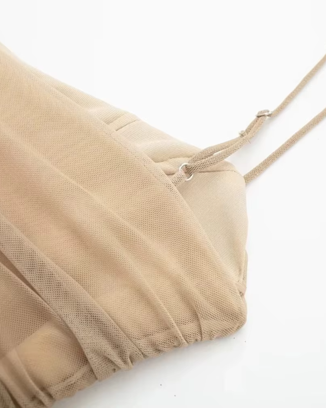 Elegante Tule Halter Midi Dress Met Kleurverloop Voor Dames