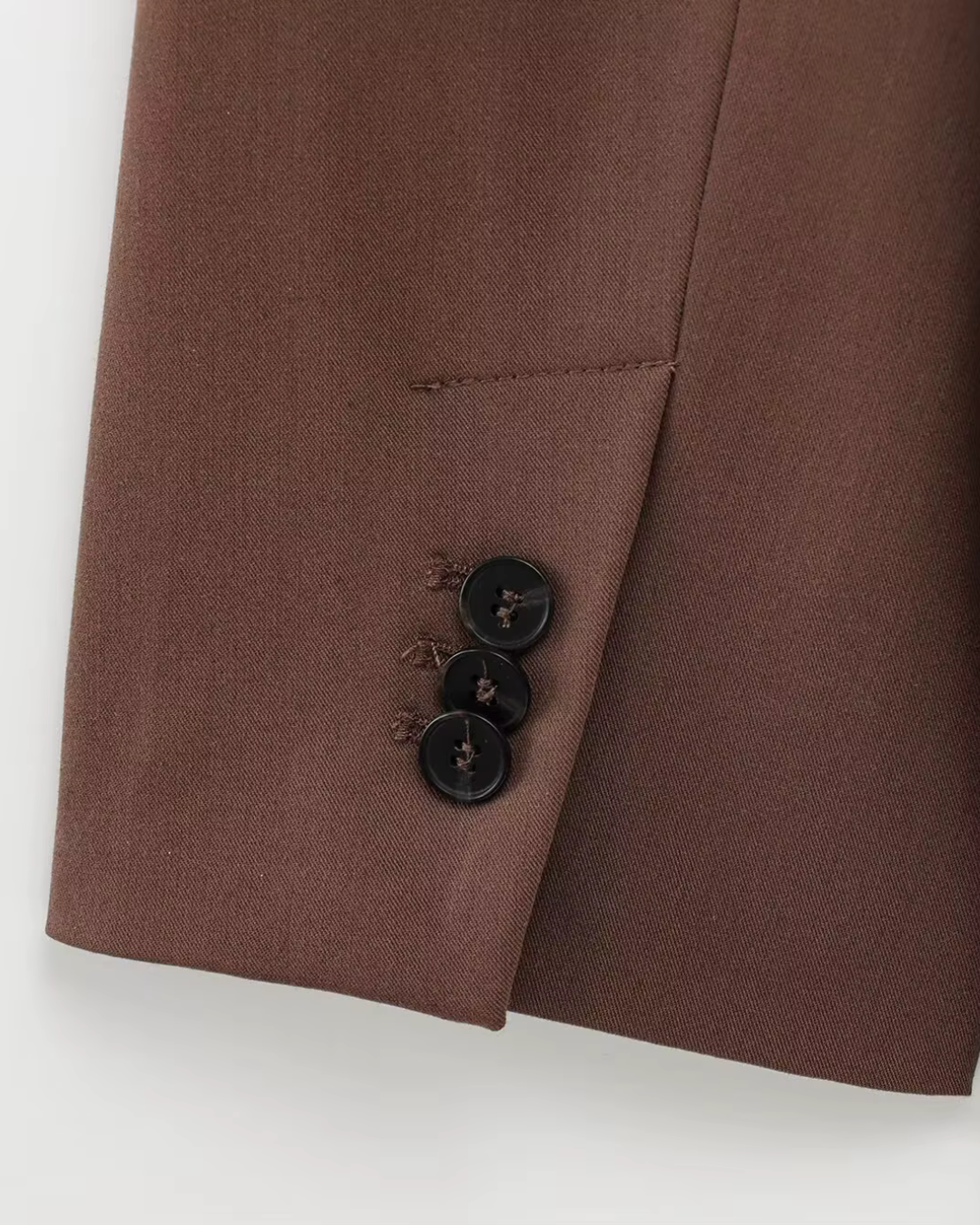 Oversized Bruine Blazer en Pantalon Set met Matching Riem Dames