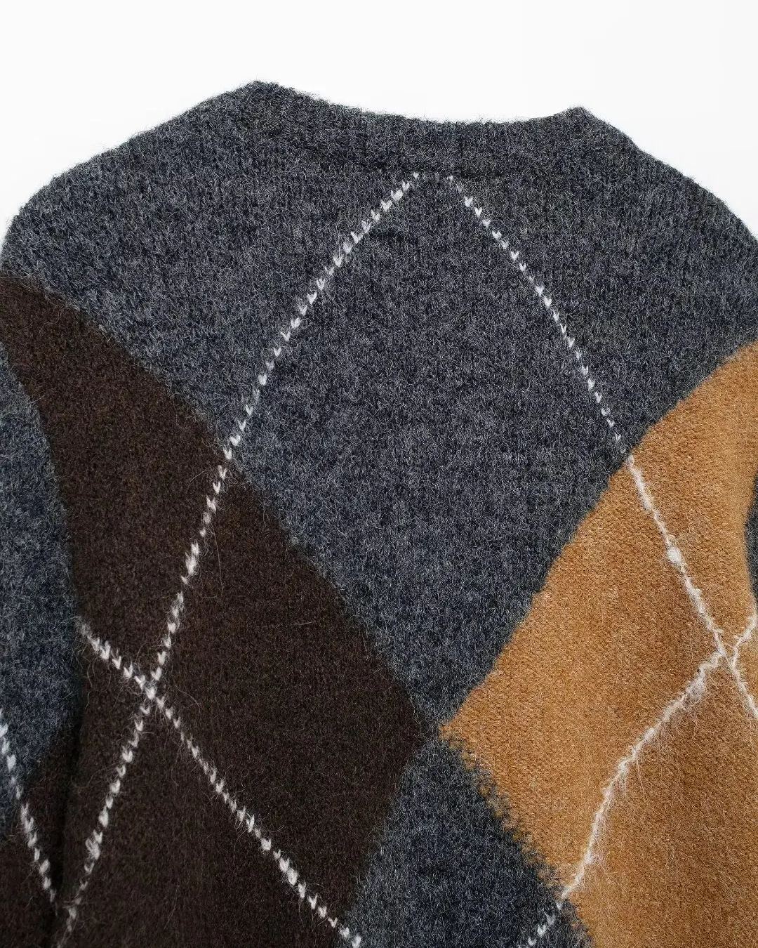 Elegante Geruite V-Hals Herfst Trui voor Dames