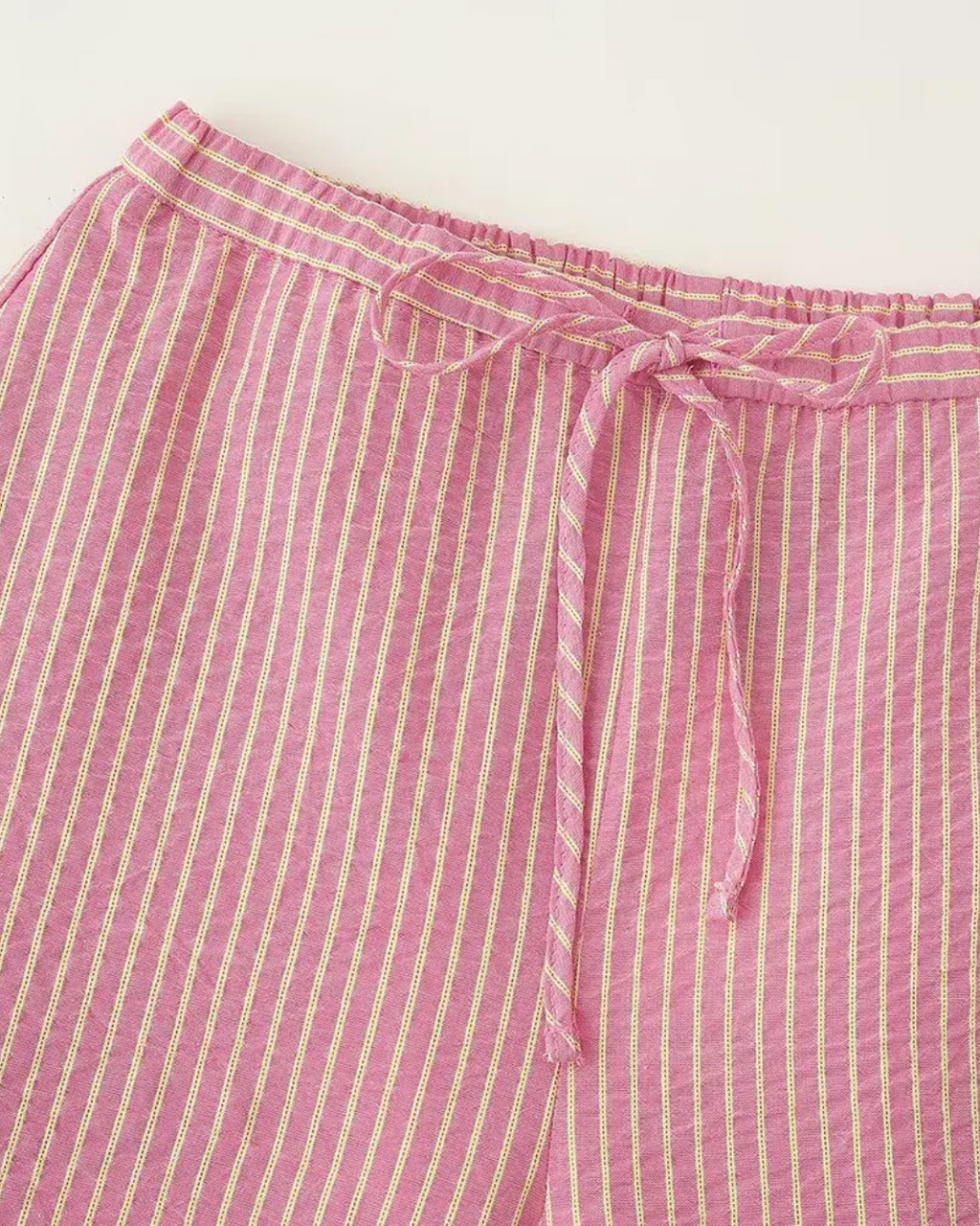 Zomerse 2-Delige Set - Gestreepte Backless Top met Strik & Wijde Broek voor Dames