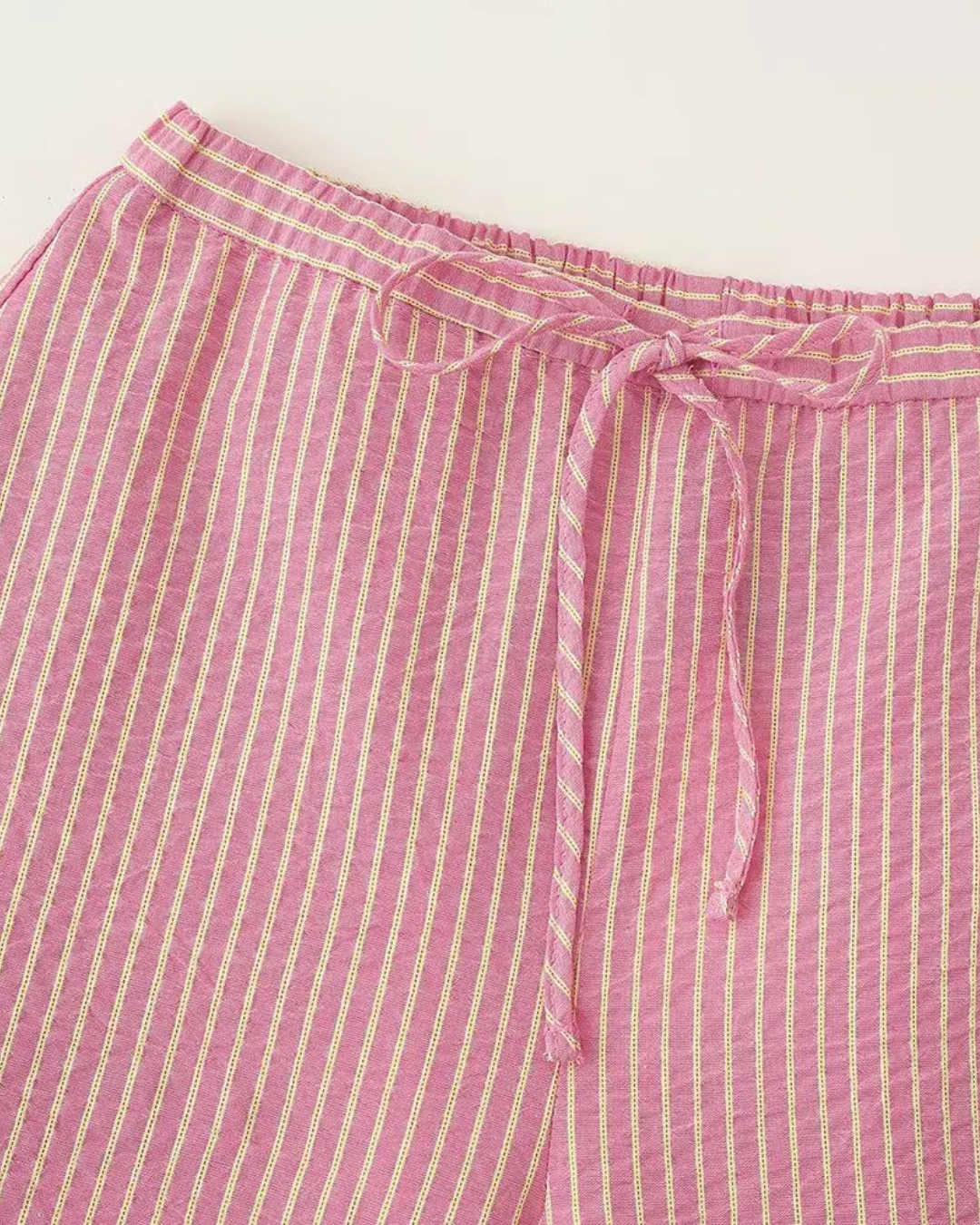 Zomerse 2-Delige Set - Gestreepte Backless Top met Strik & Wijde Broek voor Dames