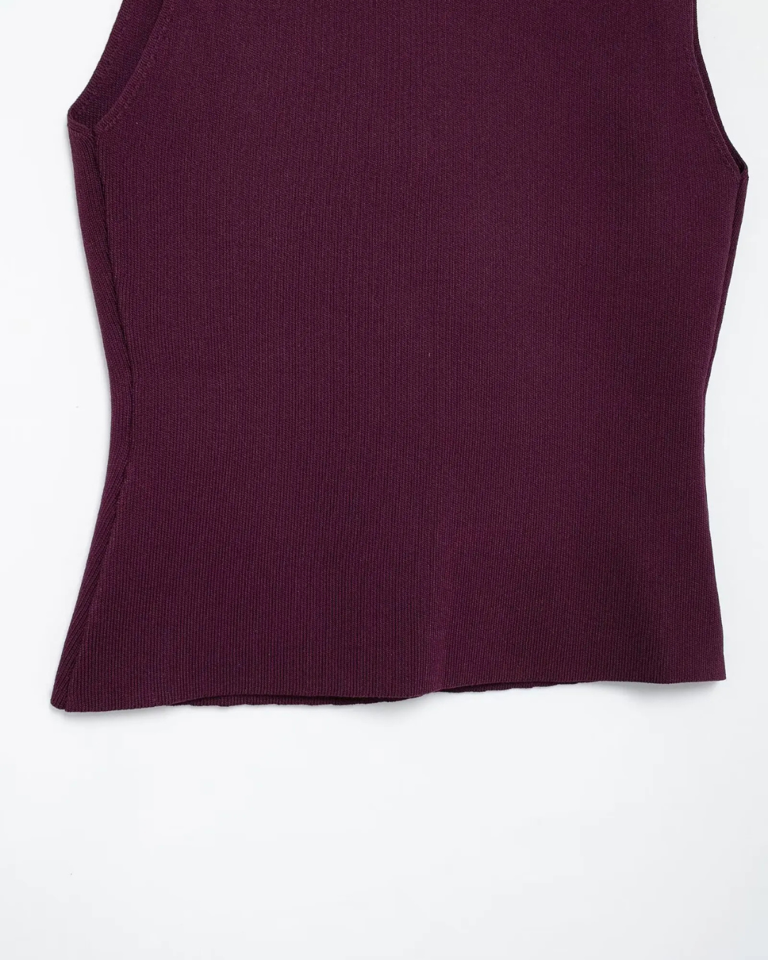 Bordeaux Rode Set met V-hals Vest en Hoge Taille Rok voor Dames