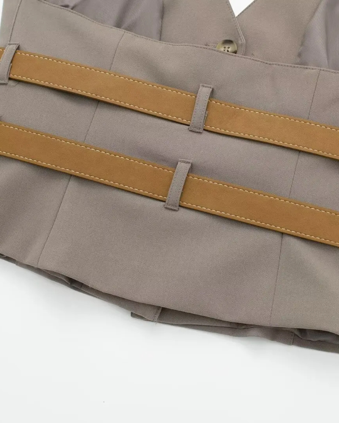 Retro Set met Halter V-Hals Top & Hoge Taille Broek voor Dames