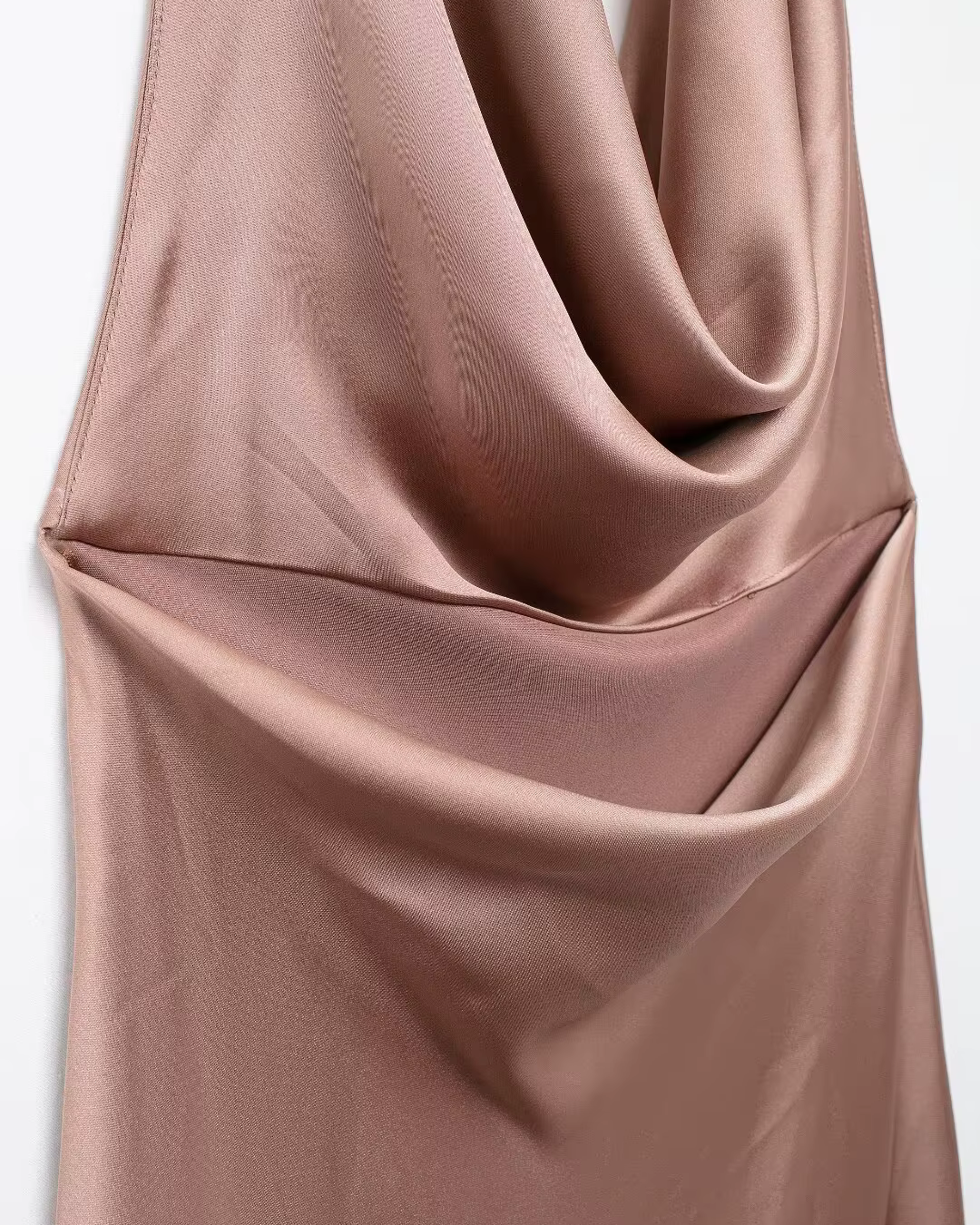 Satijnen Halter Jurk met Ruches voor Dames