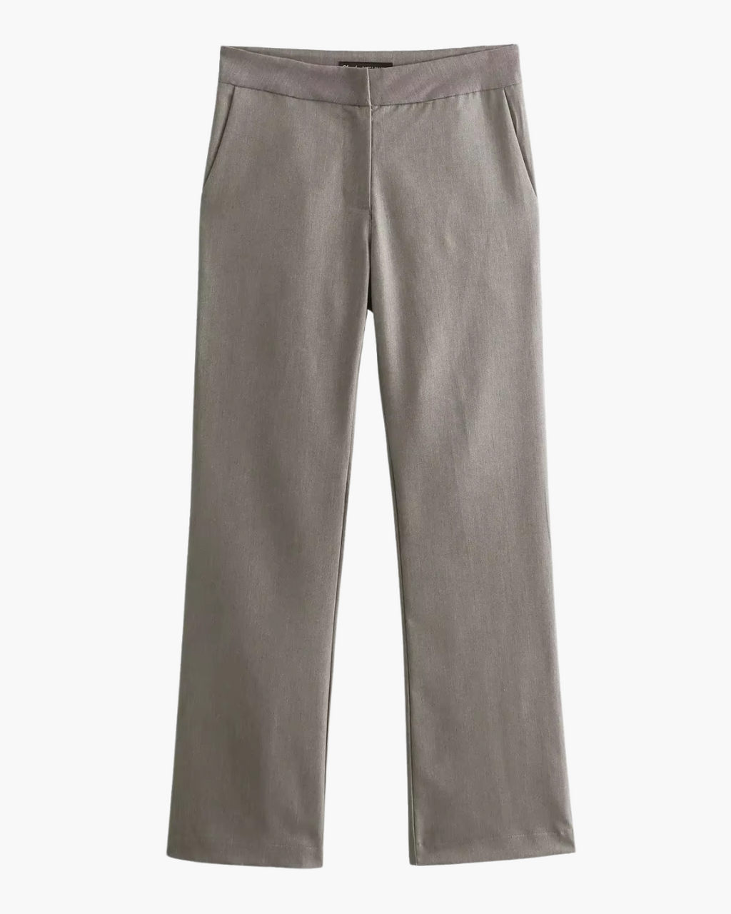 Vintage Office Grijze Blazer en Broek Set voor Dames