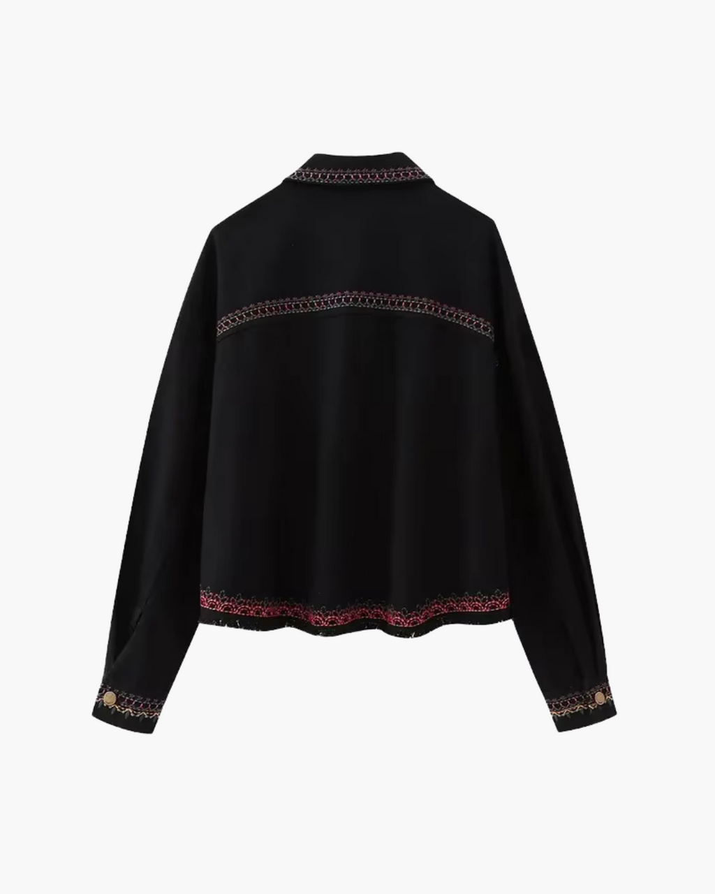 Herfst Mode Vintage Borduurwerk Denim Blouse voor Dames