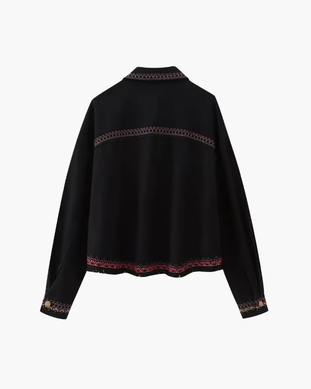 Herfst Mode Vintage Borduurwerk Denim Blouse voor Dames