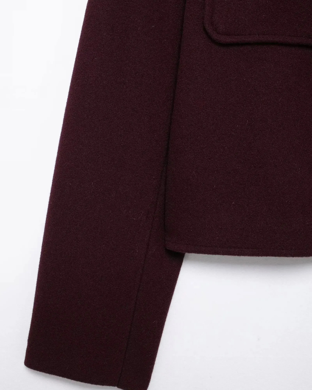 Bordeaux Rode Streetstyle Jas met Revers en Zakken voor Dames