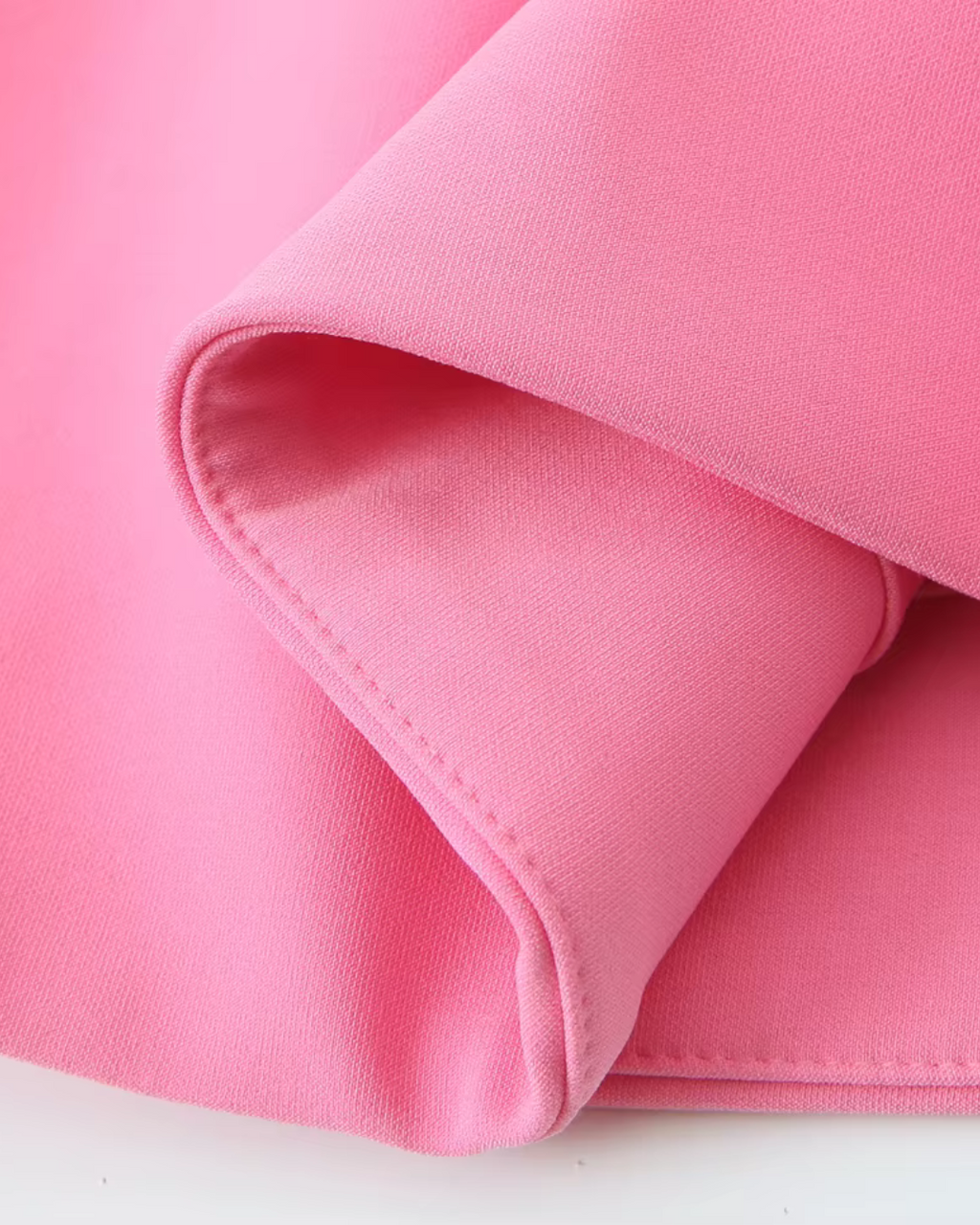 Zoete Effen Roze Geplooide Mouwloze Mini Jurk voor Dames