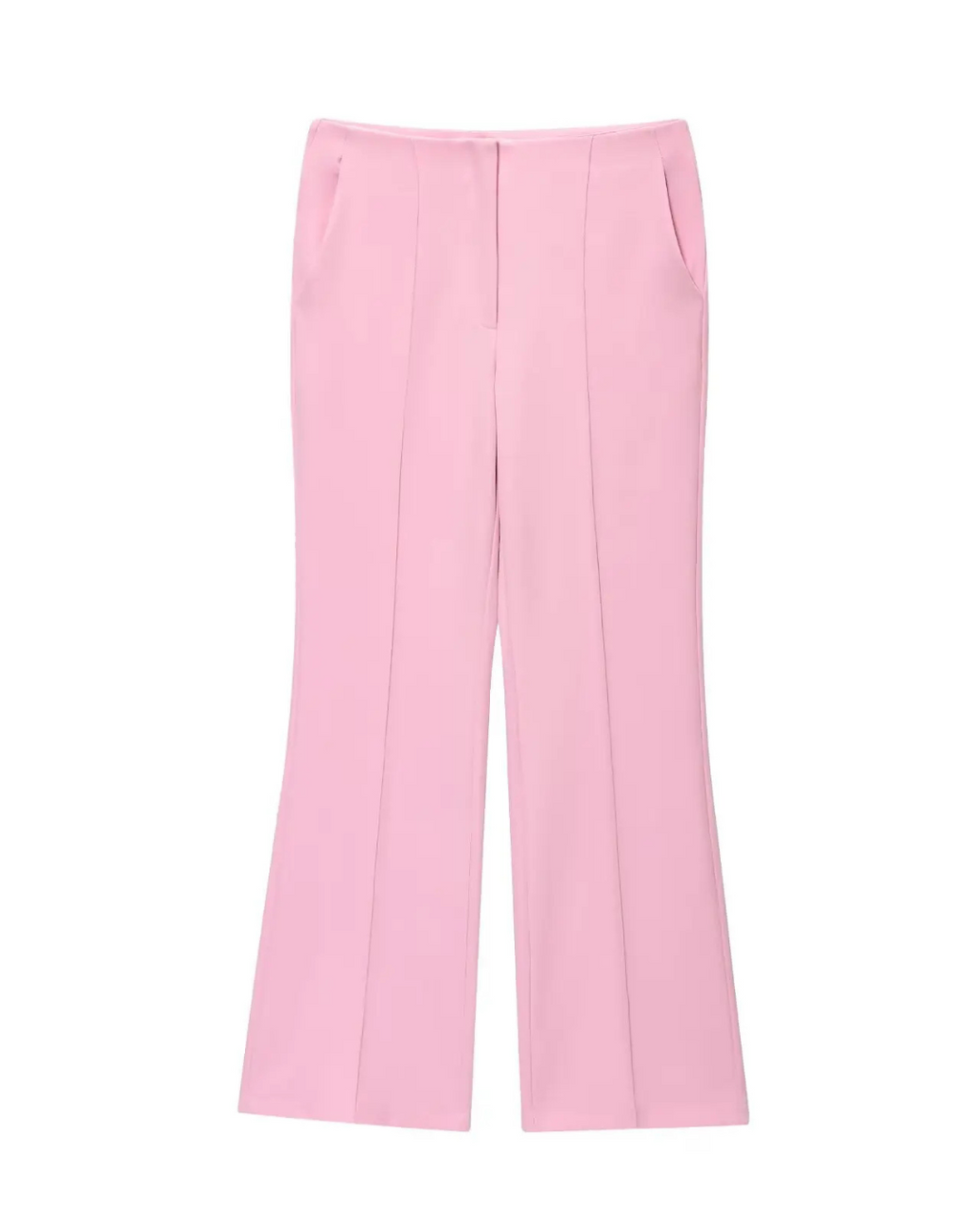 Roze Set met Mouwloos Vest en Hoge Taille Broek voor Dames