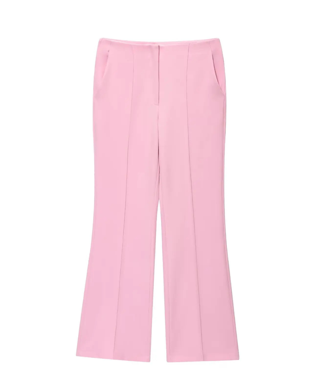 Roze Set met Mouwloos Vest en Hoge Taille Broek voor Dames