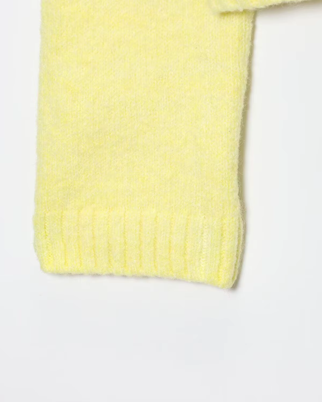 Elegant Geel Gebreid Vest met Lange Mouwen voor Dames