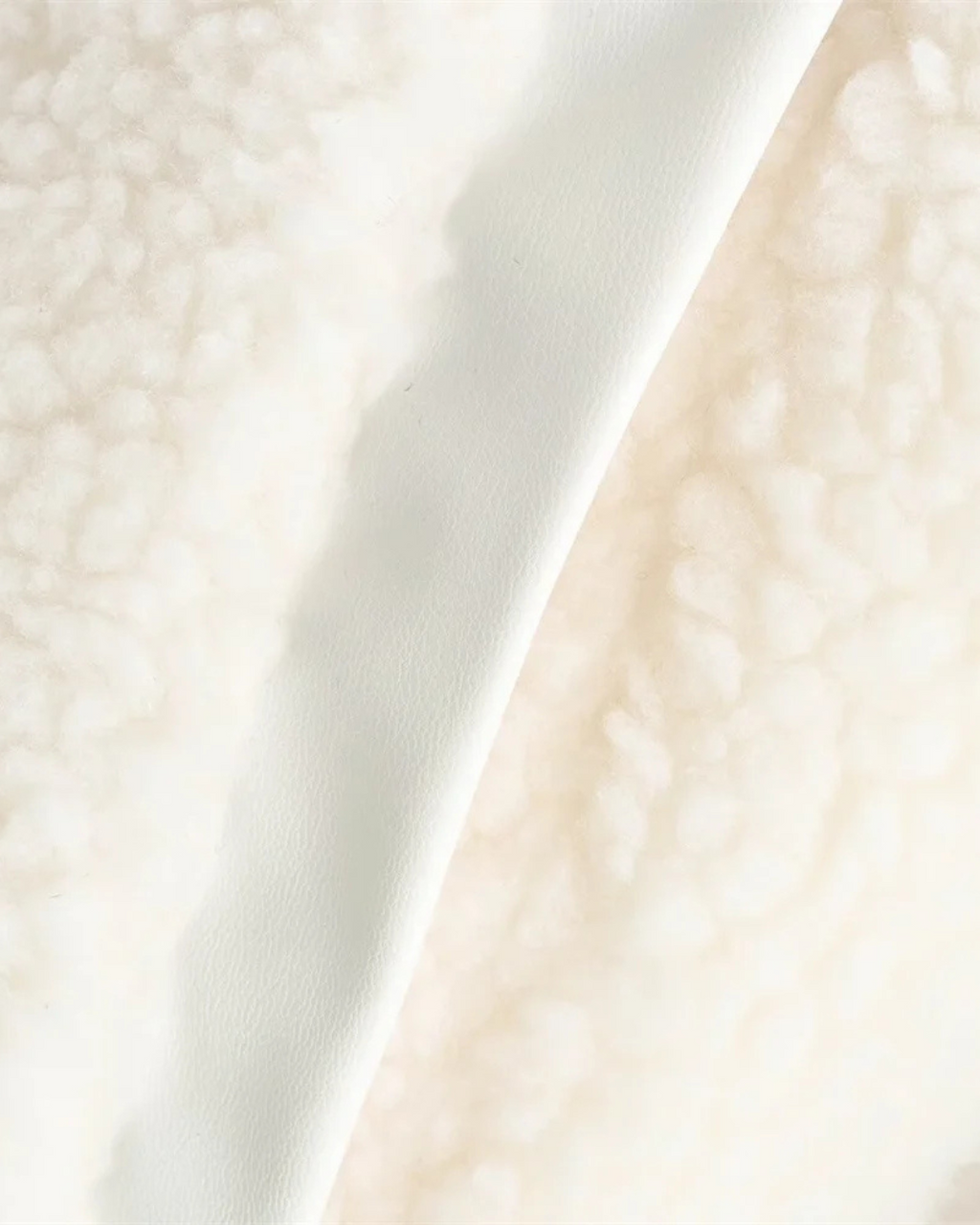 Effen Oversized Teddy Fleece Jas met O-hals voor Dames