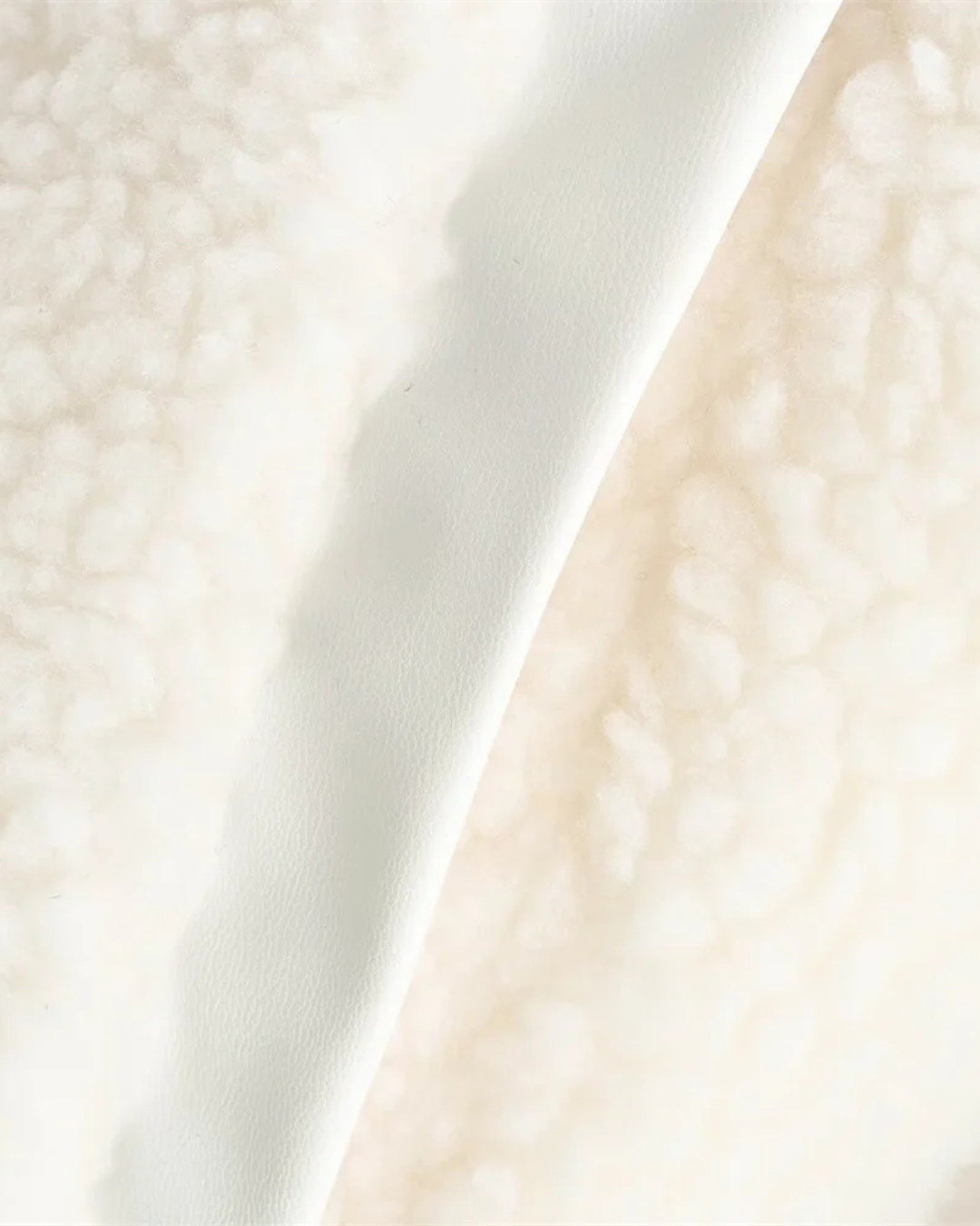 Effen Oversized Teddy Fleece Jas met O-hals voor Dames