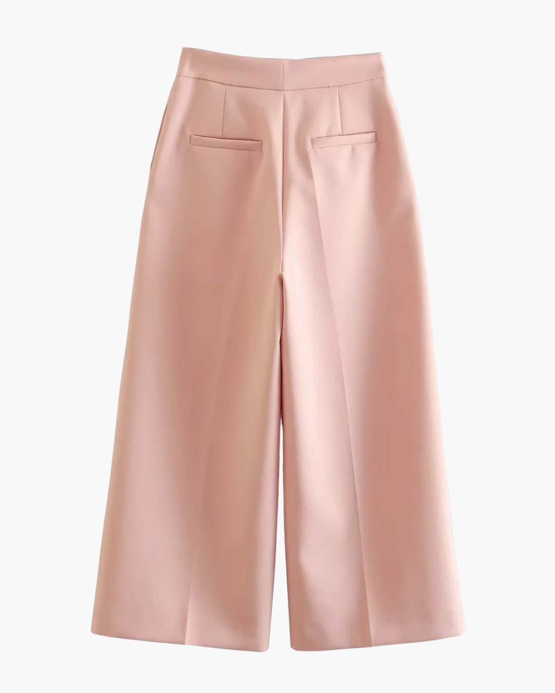 Chique Roze Gilet met Wijde Pantalon Set voor Dames