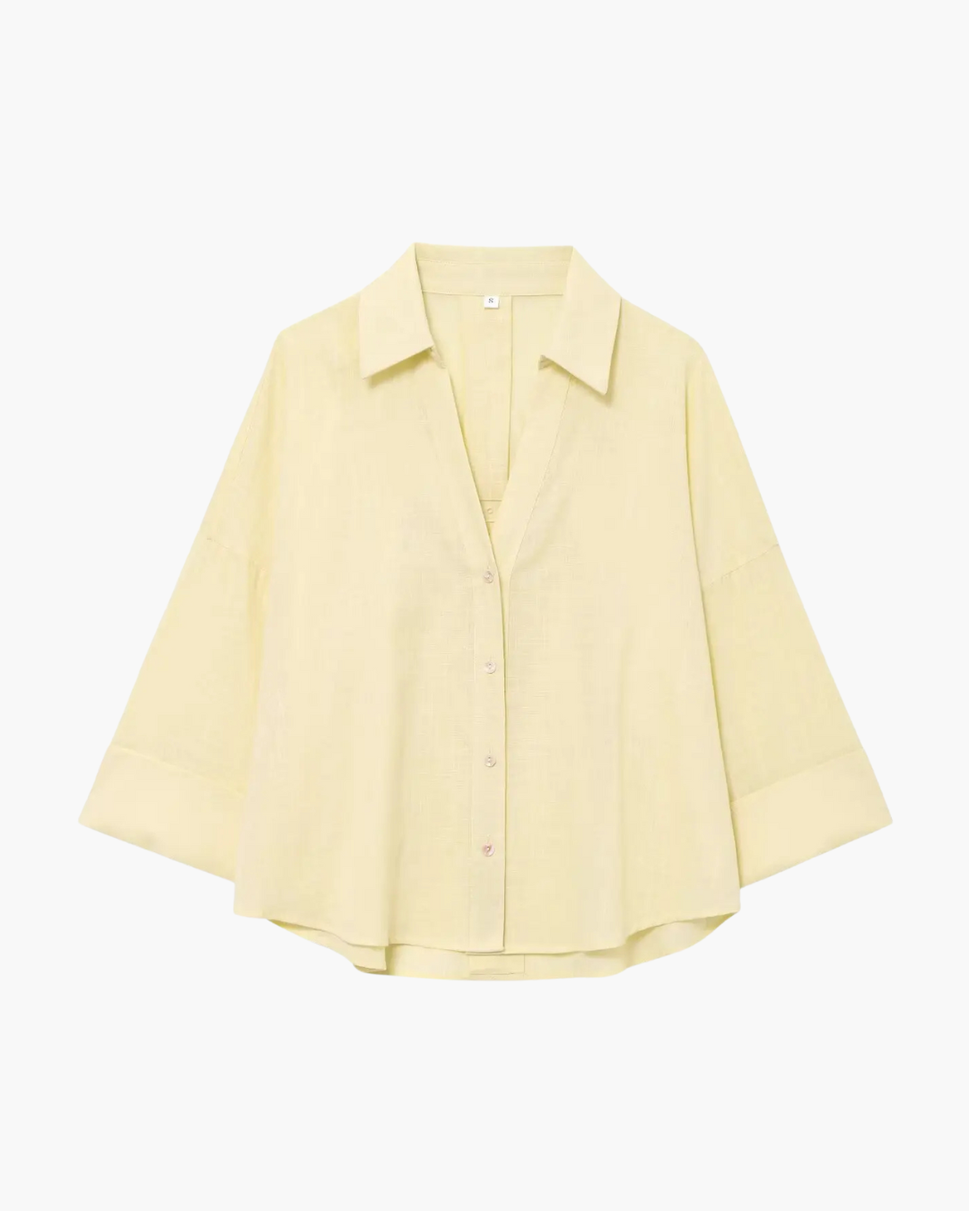 Oversized Blouse Dames – V-Hals & Faux Linnen