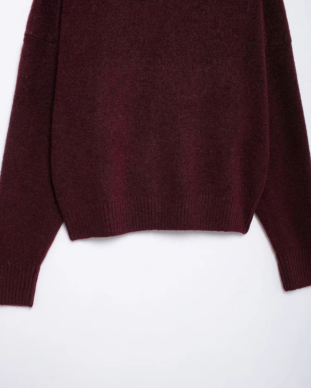 Vintage Bordeaux Gebreide Trui met Lange Mouwen voor Dames