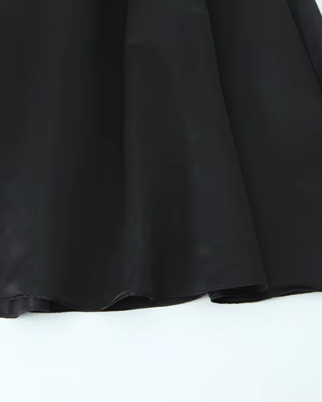 Elegante Zwarte Geplooide Maxi Jurk voor Dames