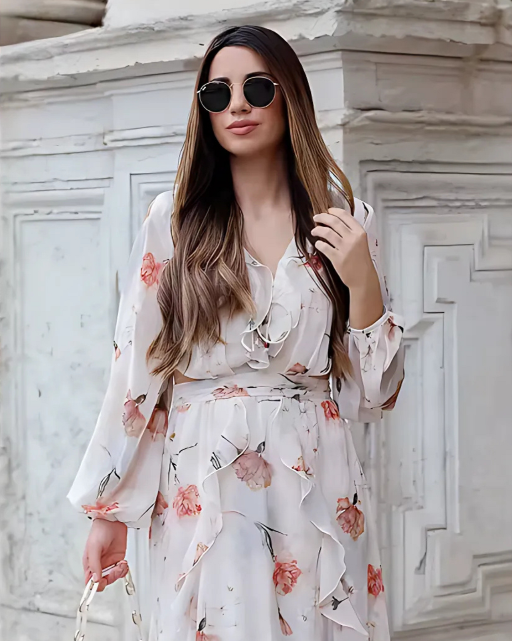 Zomerse Bloemenprint Midi Lange Jurk voor Dames